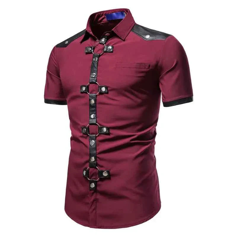 Men's Summer Goth Style Rivet Tee