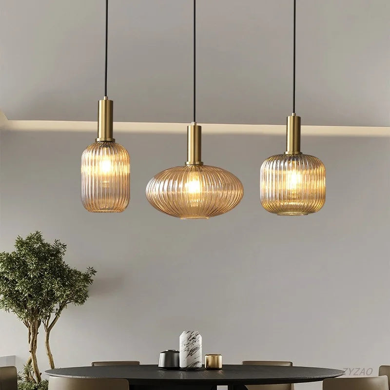 DecorBites™ Glass Pendant Lights: Nordic Style Bedroom Kitchen Hanging Lamp