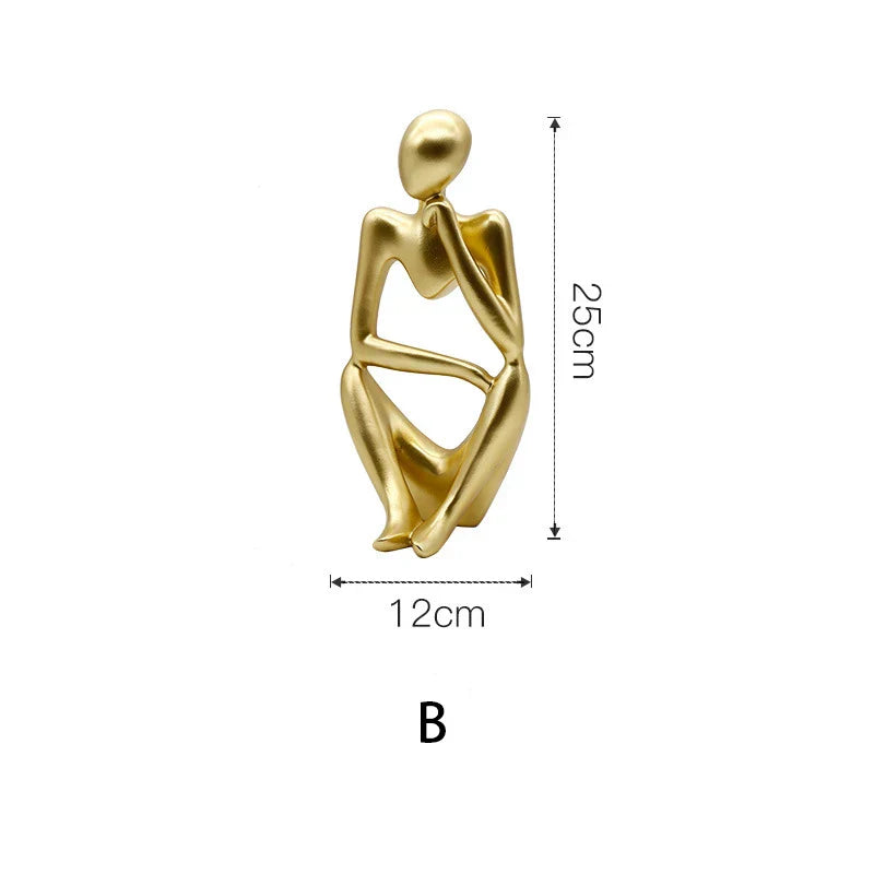 DecorBites™ Gold Resin Sculpture | Nordic Luxury Technology Decor for Home & Office