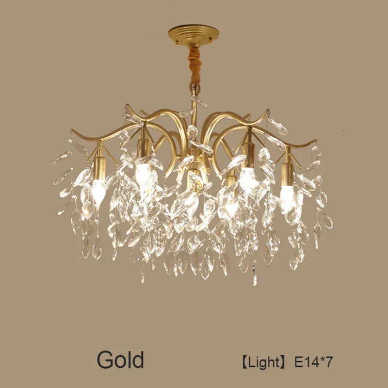 DecorBites™ Crystal LED Chandelier: Luxury Indoor Lighting for Home, Kitchen, Living Room