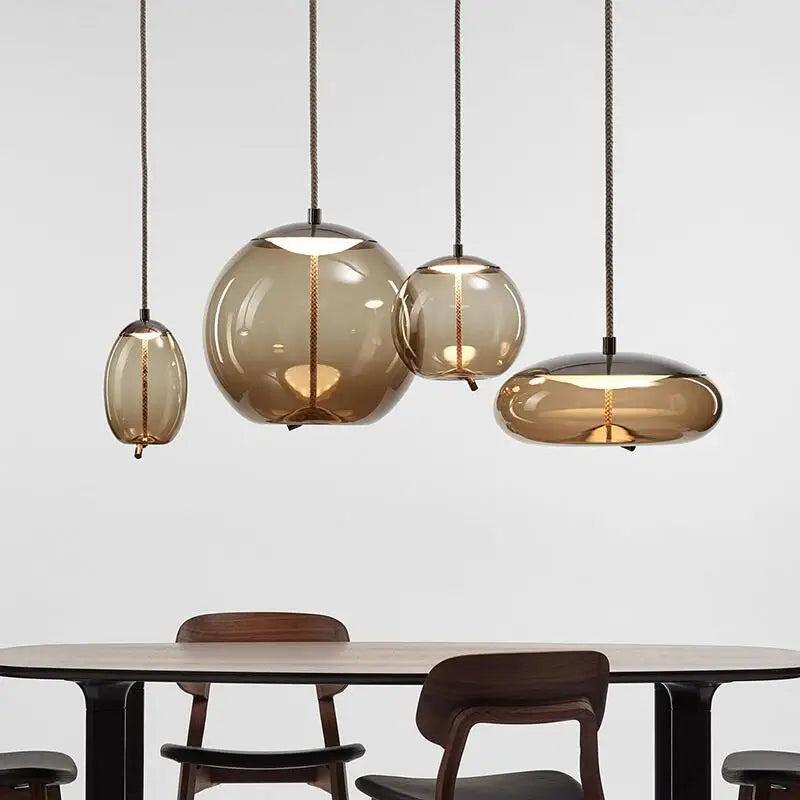 DecorBites™ Hemp Rope Knot Pendant Lights - Suspendu Glass Hanging Lamp