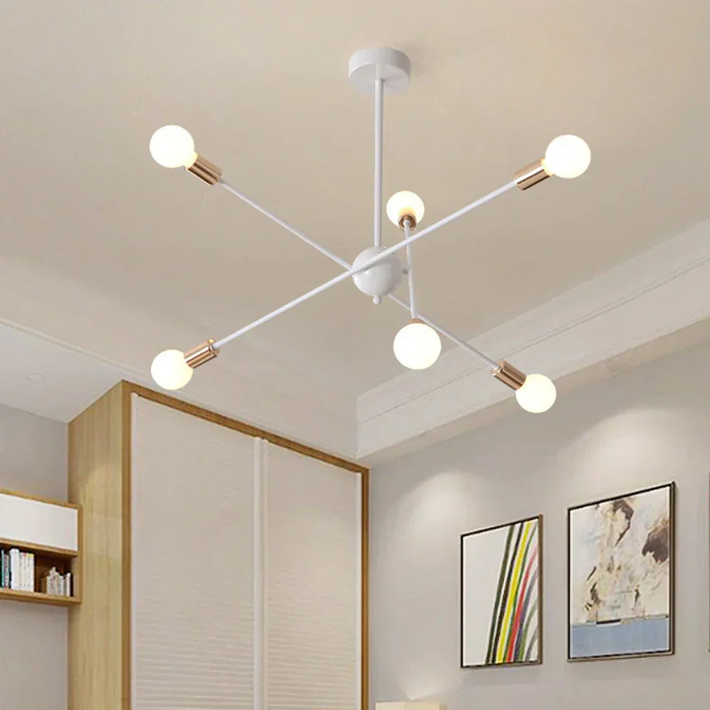 DecorBites™ LED Ceiling Chandelier: Modern & Industrial Sputnik Style for Living Room & Bedroom