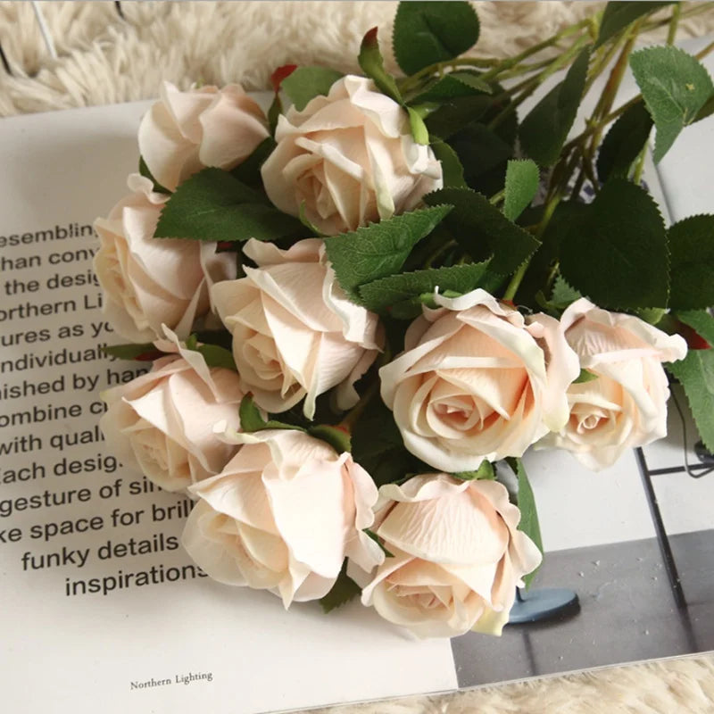 DecorBites™ Dried Roses Artificial Flowers for Home Decor and Weddings