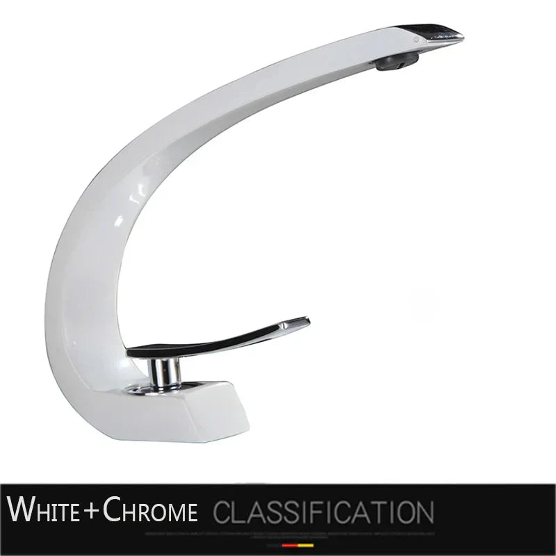 DecorBites™ Gold Basin Faucet: Deck Mount Black Chrome Mixer for Bathroom Washbasin