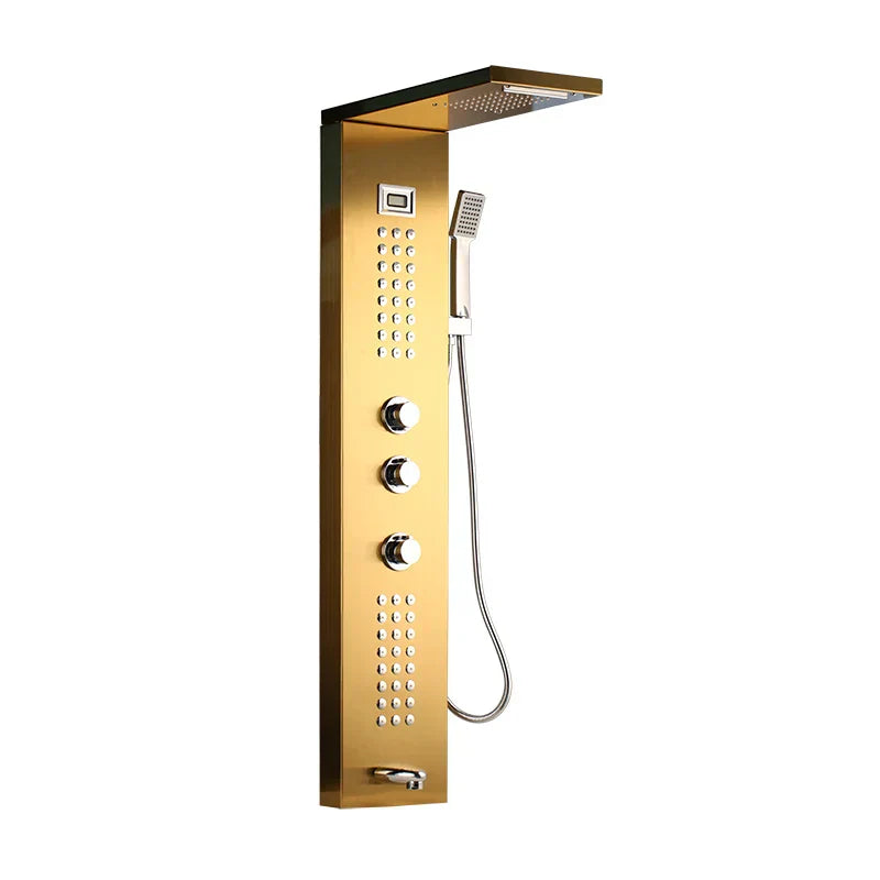 DecorBites™ Dark Grey Shower Column with Massage System and Tub Spout