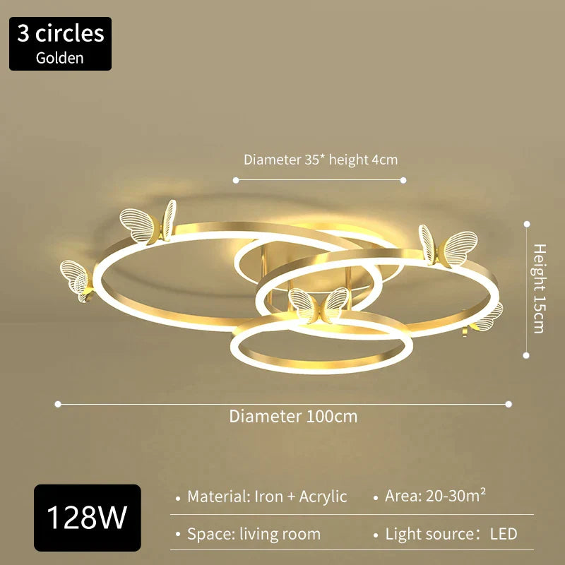 DecorBites™ Luxe Butterfly LED Ceiling Lamp: Modern, Bright & Elegant Atmosphere