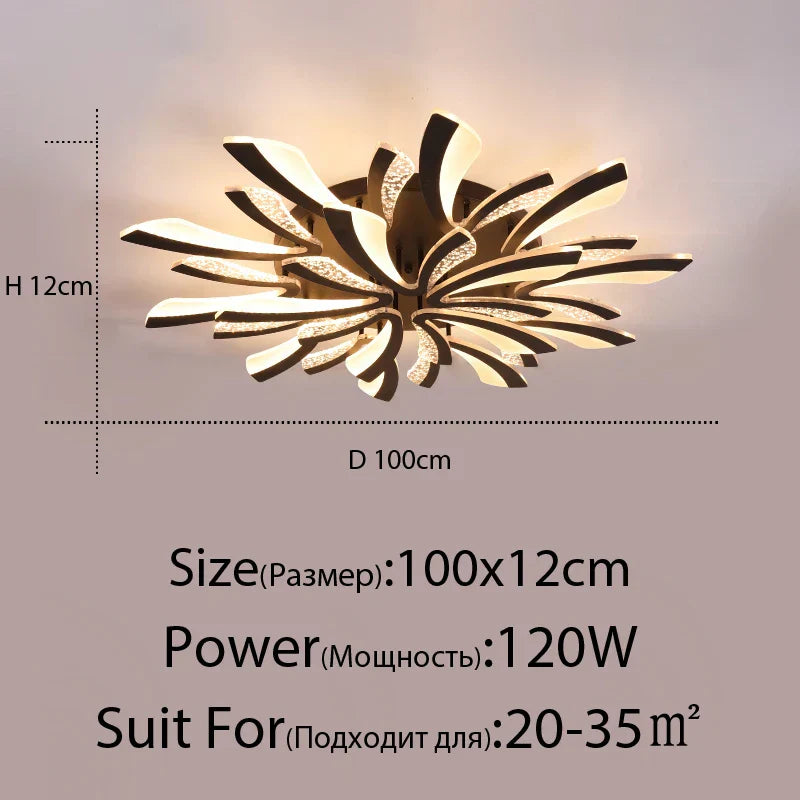 DecorBites™ LED Ceiling Chandelier Lights for Living Room Bedroom Dining Study White Black