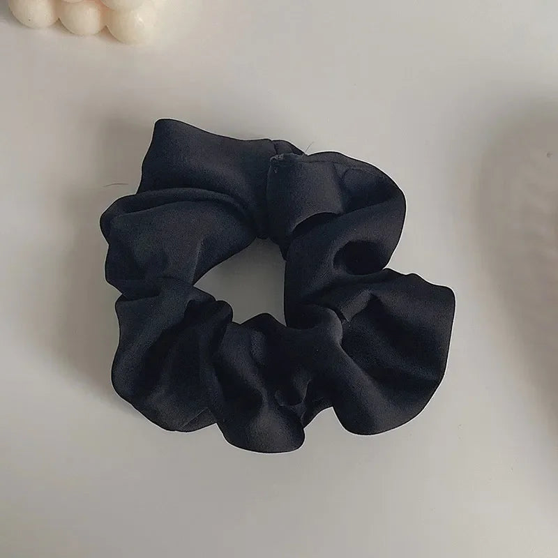 Women Silk Scrunchie Elastic Handmade Multicolor Hair Band Ponytail Holder Headband Hair Accessories 1PC Satin Silk Solid Color