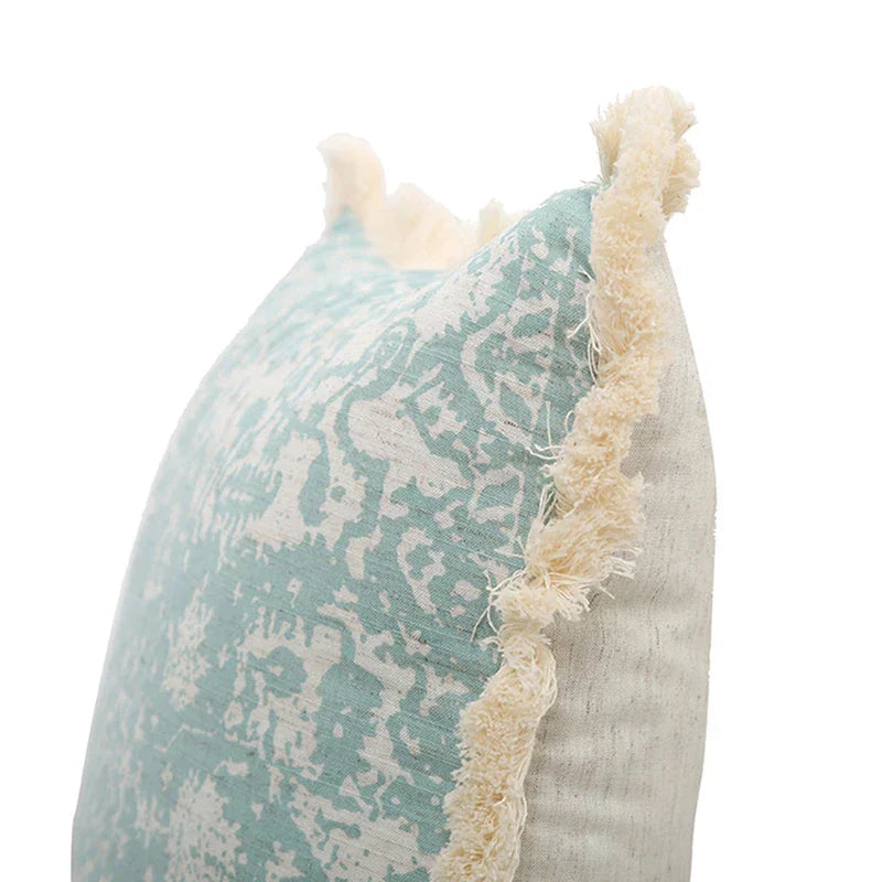 DecorBites™ Green Tassel Pillow Cover 45x45cm/30x50cm Cotton Linen for Home Decor