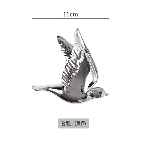 DecorBites™ Golden Bird Wall Hanging Modern Decor Pigeon Accessory
