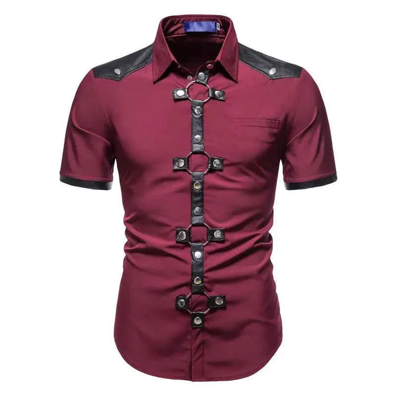 Men's Summer Goth Style Rivet Tee
