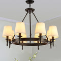 DecorBites™ Country Fabric Chandelier: Wrought Iron Bedroom Kitchen Living Room Ceiling Light