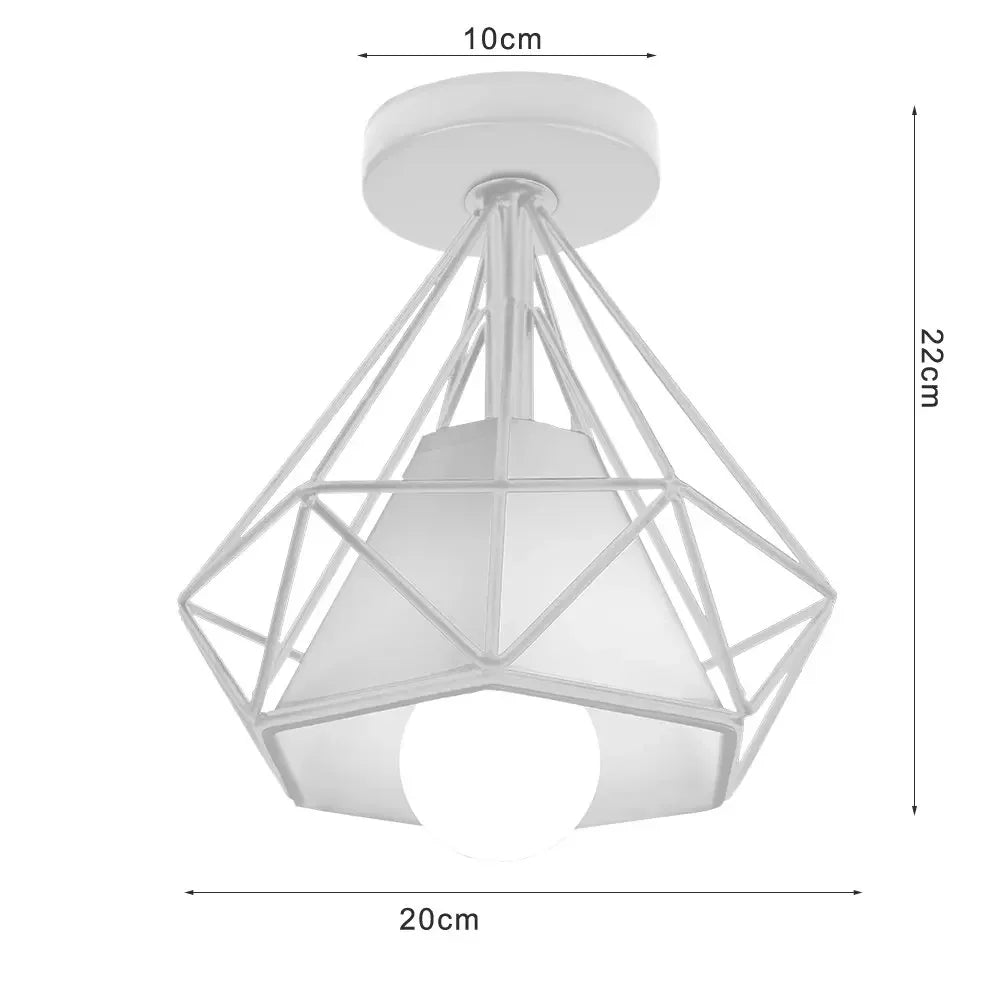 DecorBites™ Iron Cage Ceiling Light Fixture Retro Nordic Design Home Kitchen Lamp