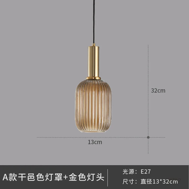 DecorBites™ Glass Pendant Lights: Nordic Style Bedroom Kitchen Hanging Lamp