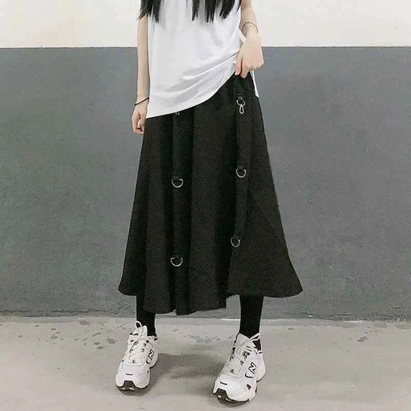 Plus Size Personality Skirt Women's High Waist Irregular Gothic Streetwear Freely Adjustable