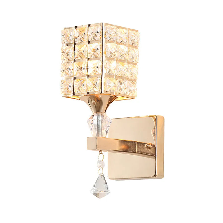 DecorBites™ Crystal Wall Sconce: Retro Luxury for Living Room, Balcony, or Aisle Lighting
