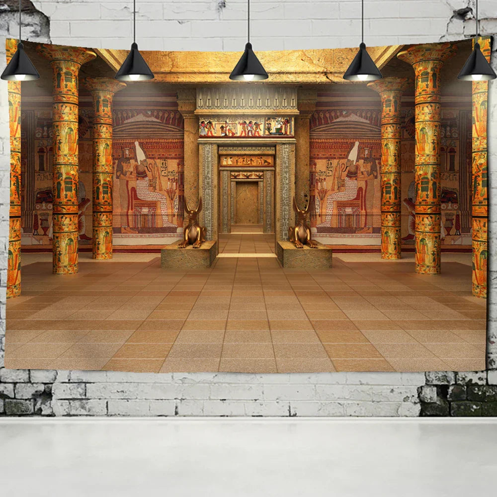 DecorBites™ Egyptian Building Tapestry Wall Hanging for Bohemian Bedroom Decor