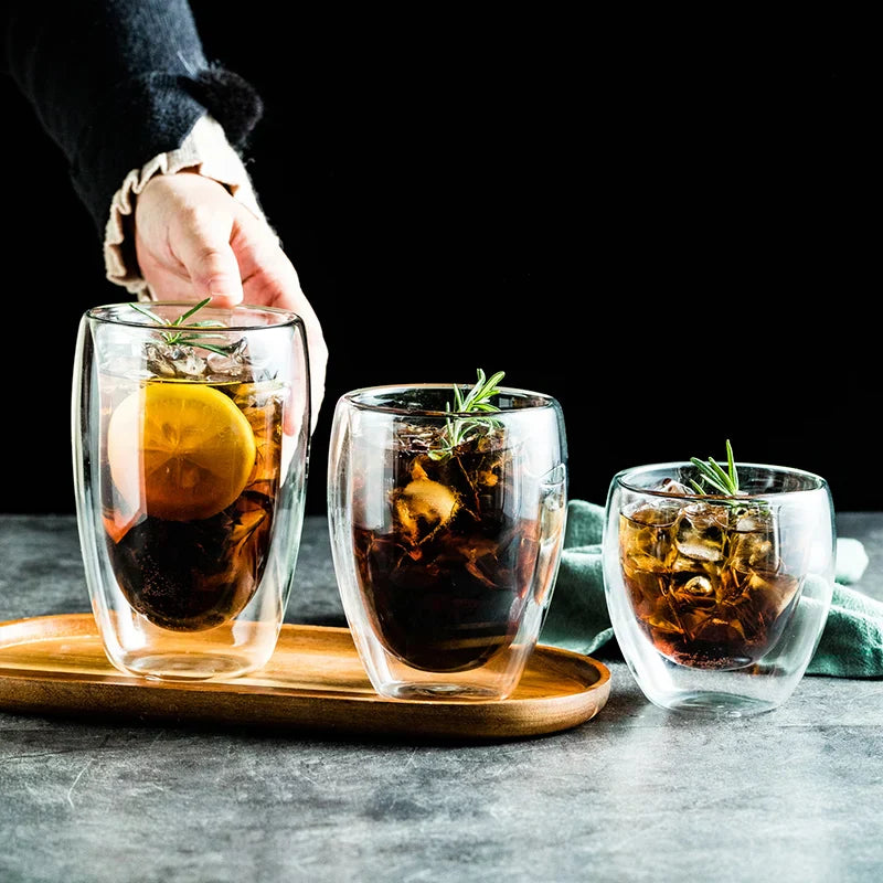 DecorBites™ Double Wall Glass Cup - Versatile Drinkware for Parties