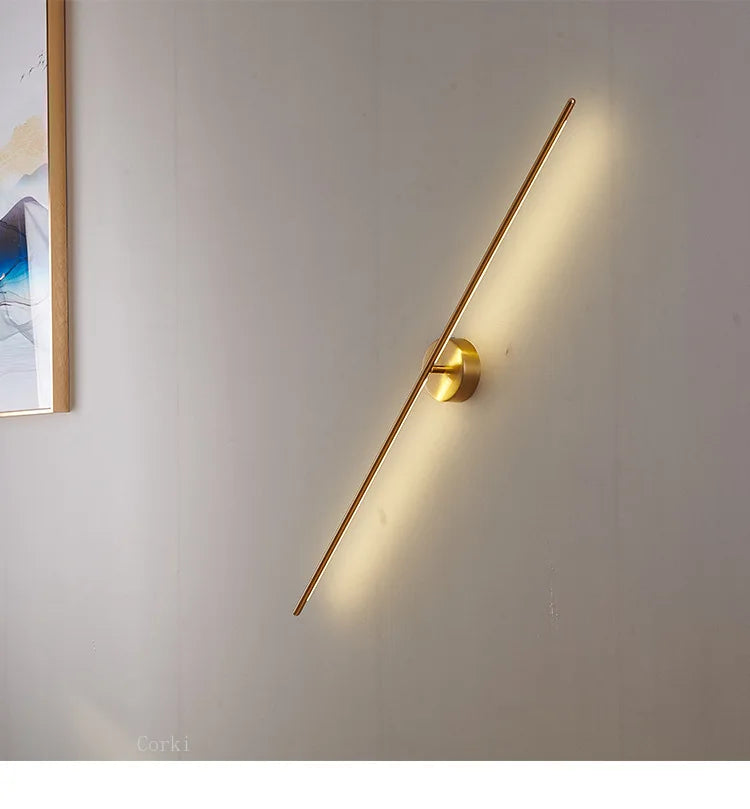 DecorBites™ Gold Geometric Wall Lamp for Living Room, Bedroom, and Hotel Aisle
