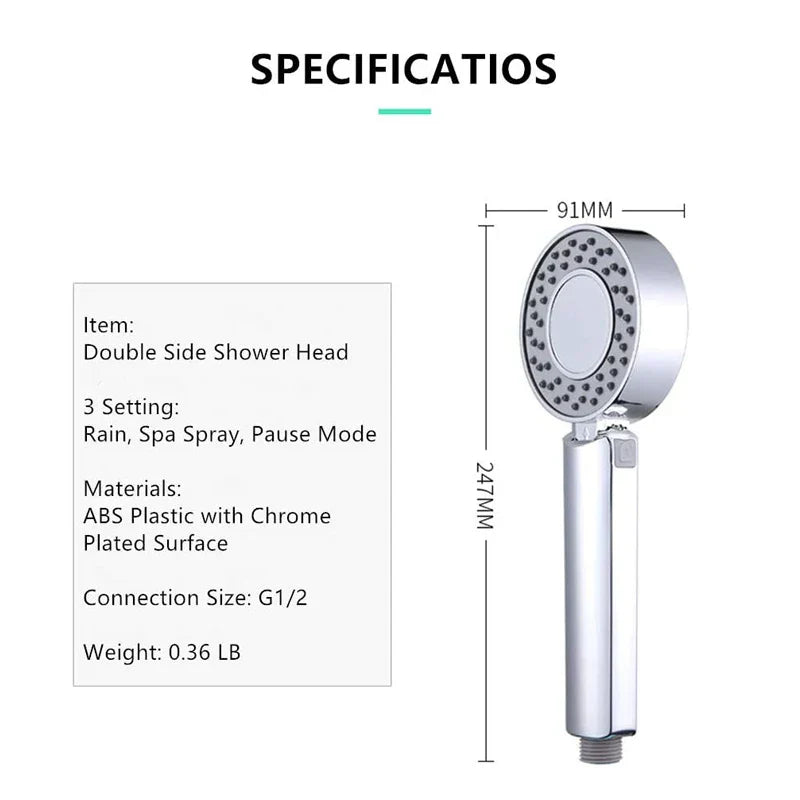 DecorBites™ Double-sided High Pressure Showerhead with Shower Gel Container