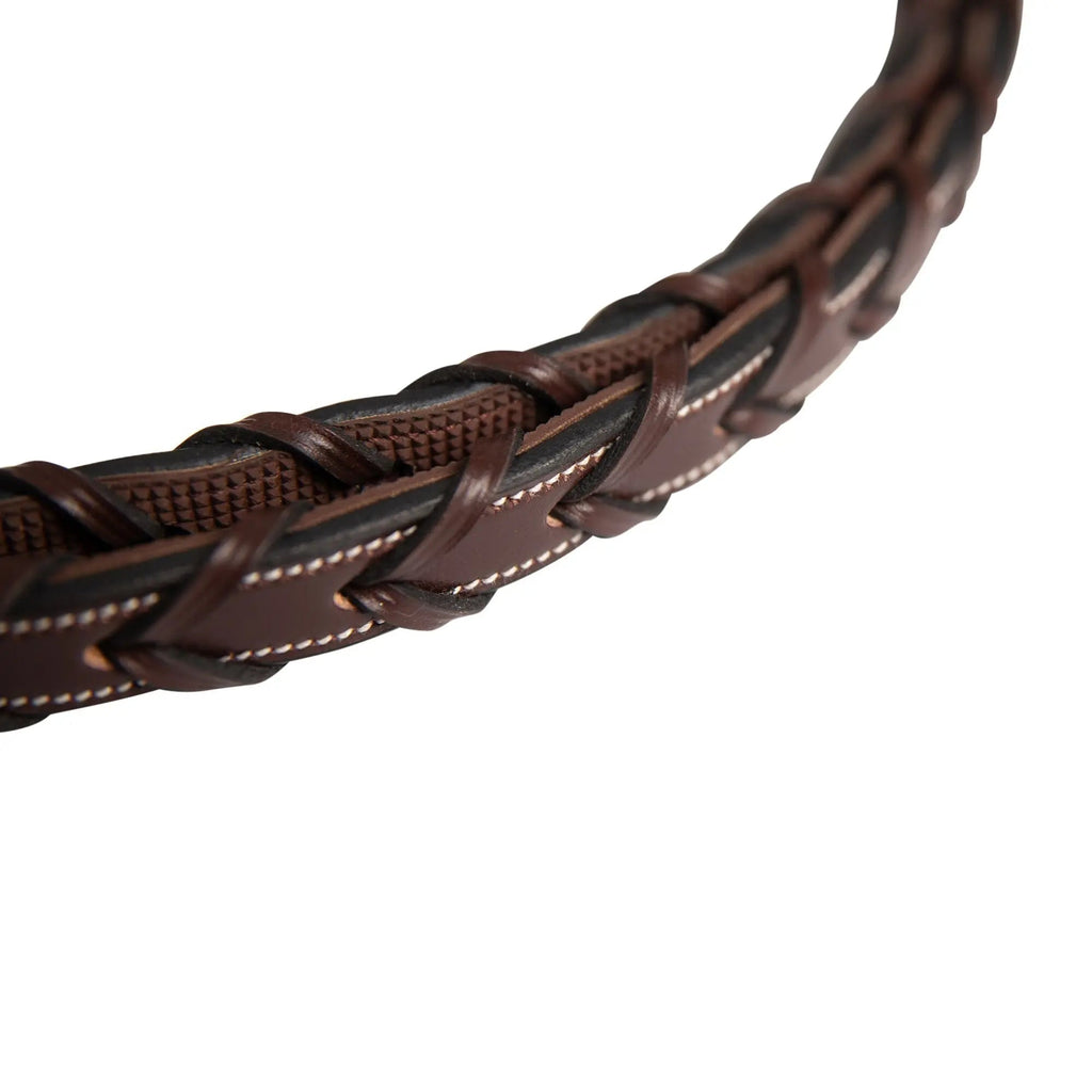 Huntley Equestrian Fancy Stitched Rubber Lined Laced Reins, Size Full