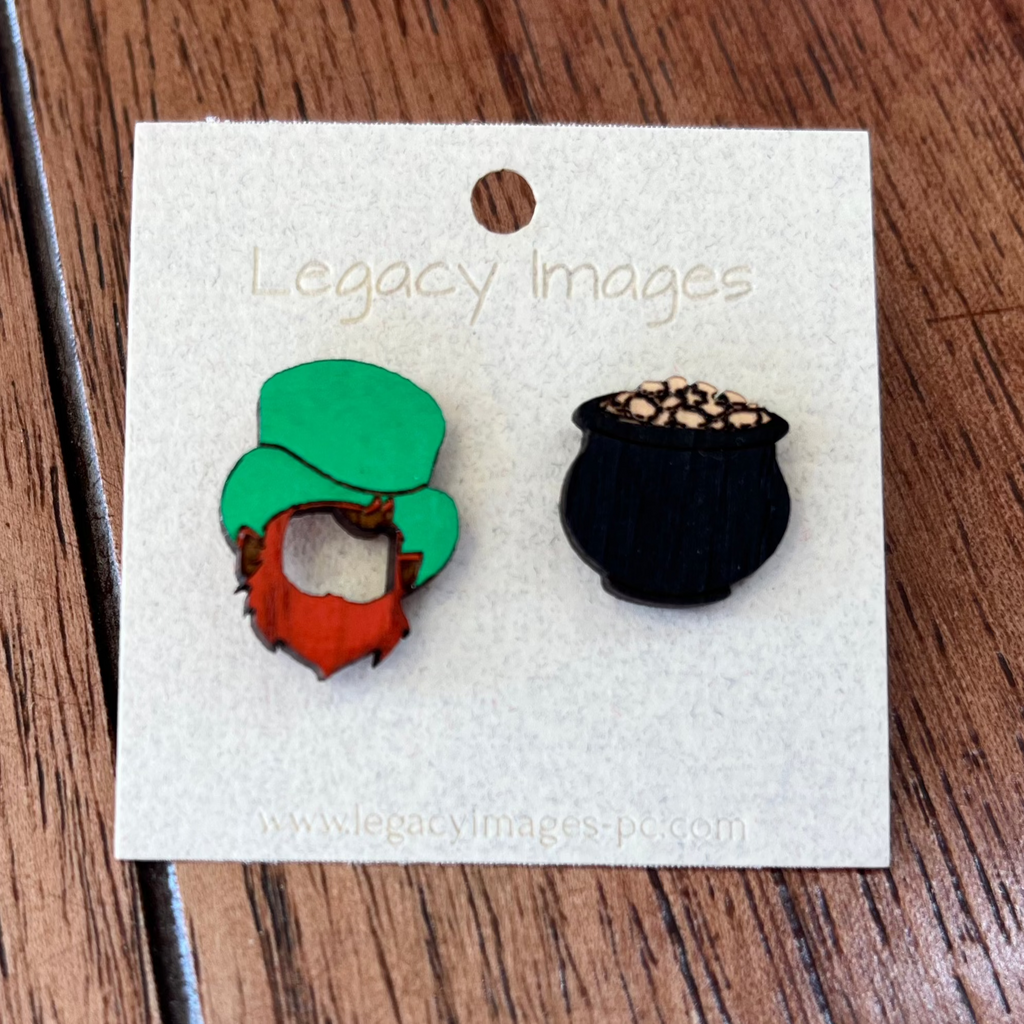 St. Patrick's Day Leprechaun & Pot of Gold Earring Set