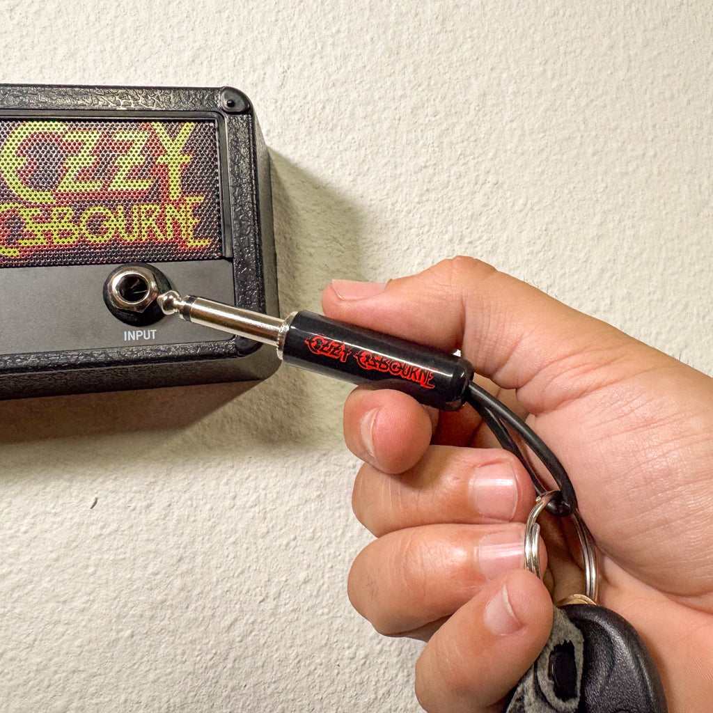 Ozzy Red Logo Guitar Plug Keychain