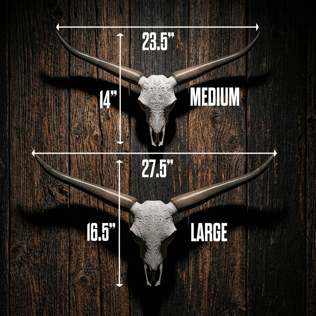 ADG42 Faux Steer Skull and Horns Western Wall Decor