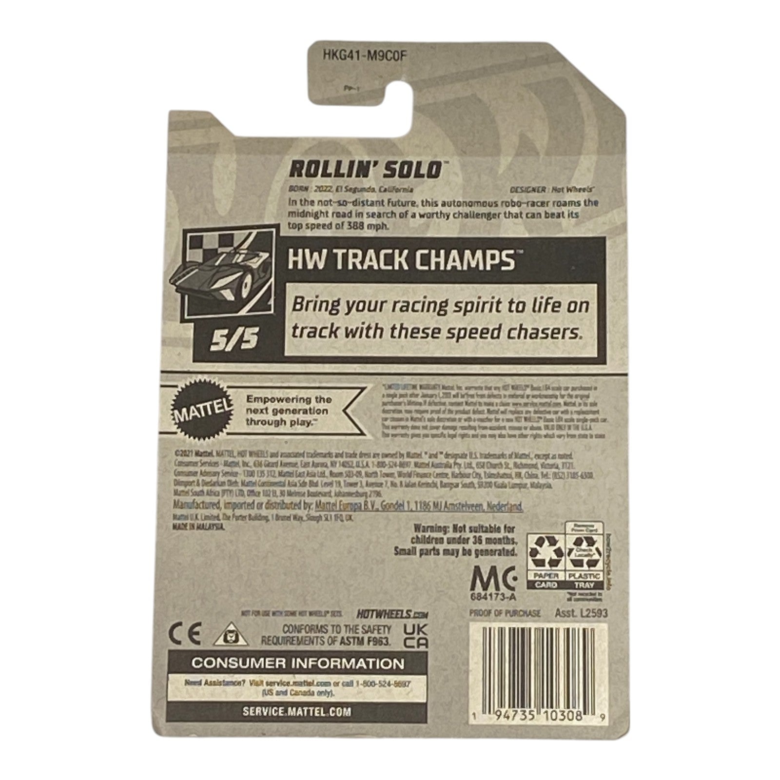 Hot Wheels Rollin' Solo -| Track Champs Series 5/5