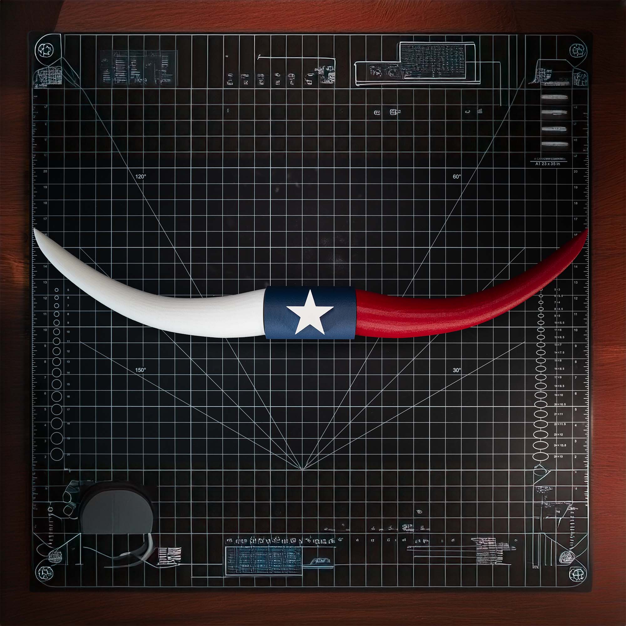 ADG42 Texas Flag Faux Steer Horns Decor
