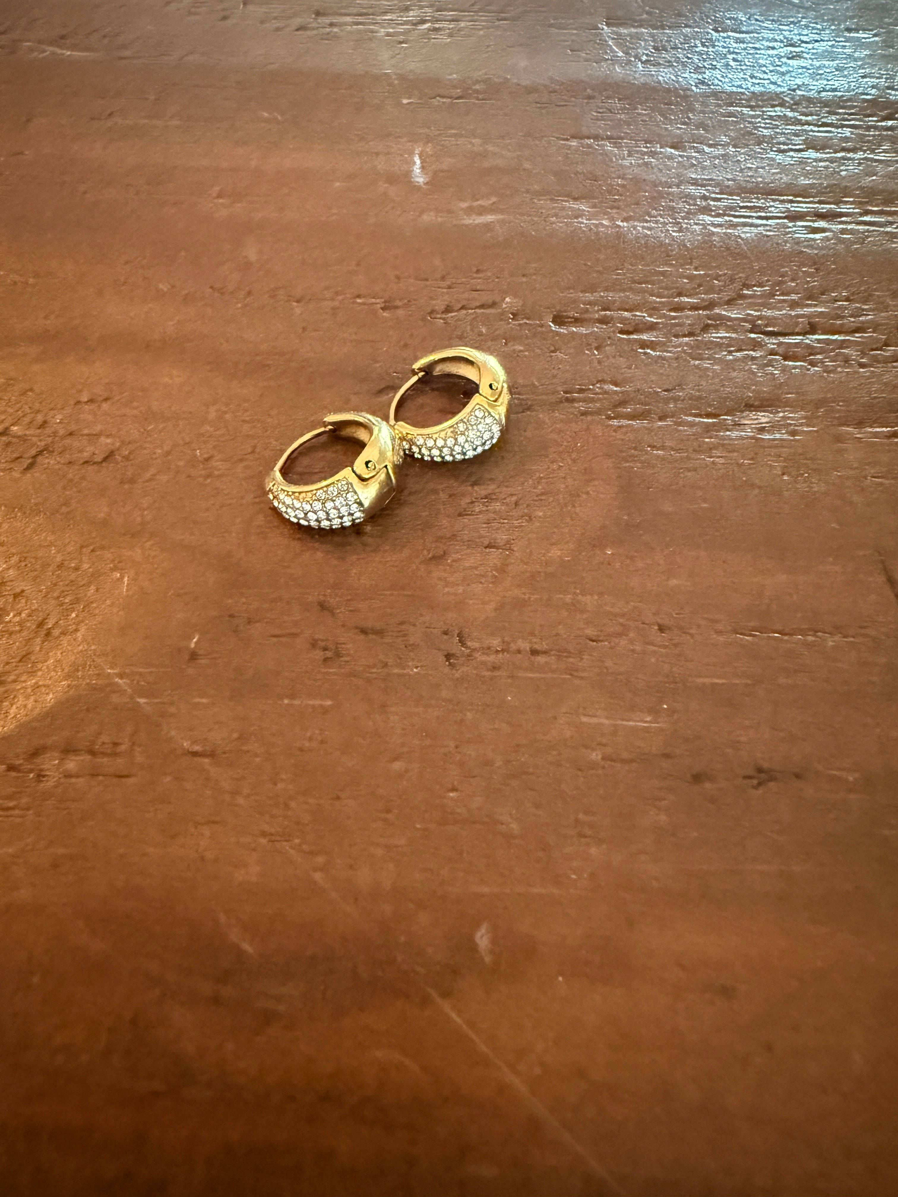 waterproof cz huggie earrings