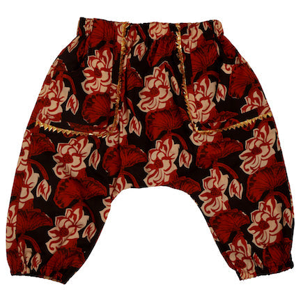 Rust Floral Harem Pants