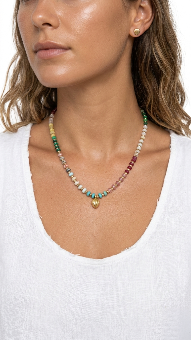 The Aurora Beaded Island Necklace