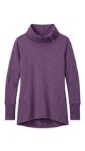 Purple 100% Cotton Slub Knit Cowl Neck Top Size Medium Asymmetrical Thumbhole
