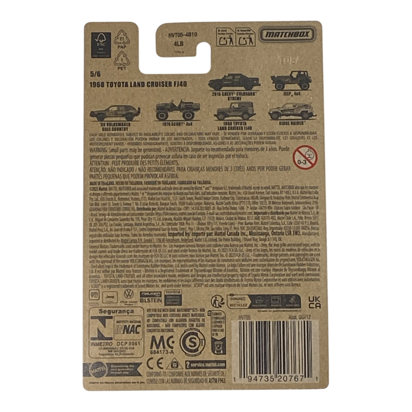 Matchbox 1968 Toyota Land Cruiser FJ40 | Matchbox Off Road Rally Series 5/6