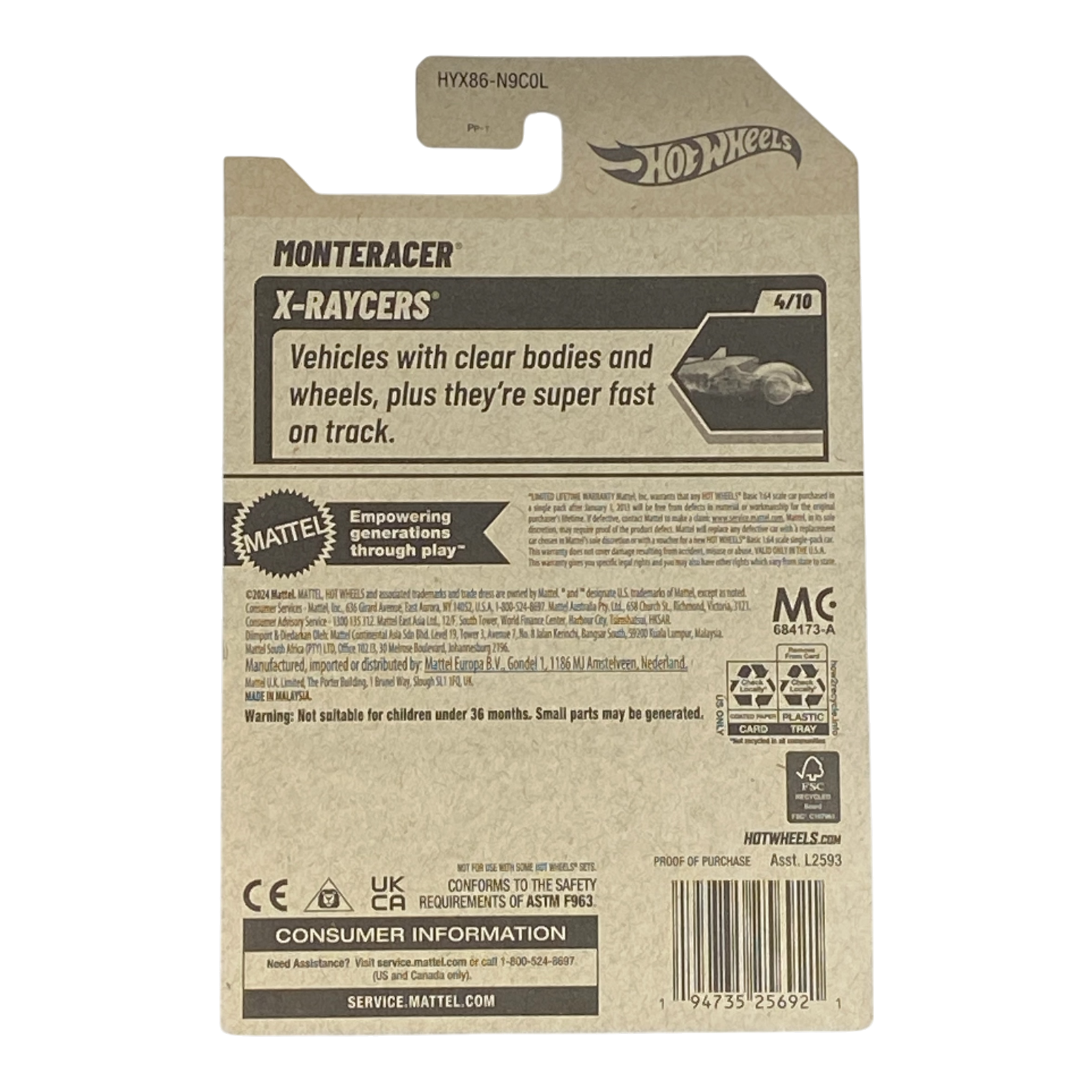 Hot Wheels Monteracer | X-Raycers Series 4/10