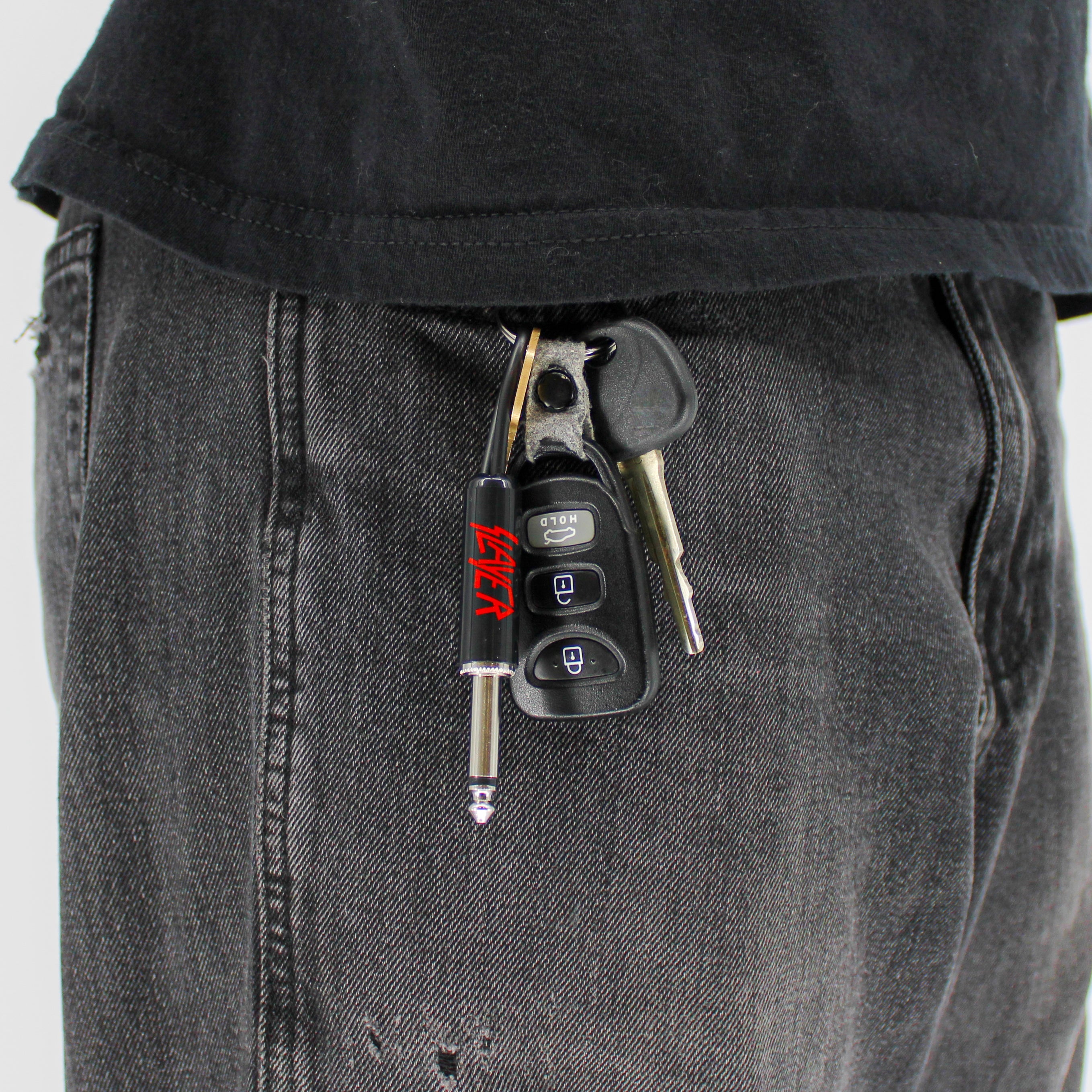 Slayer Red Logo Plug Keychain