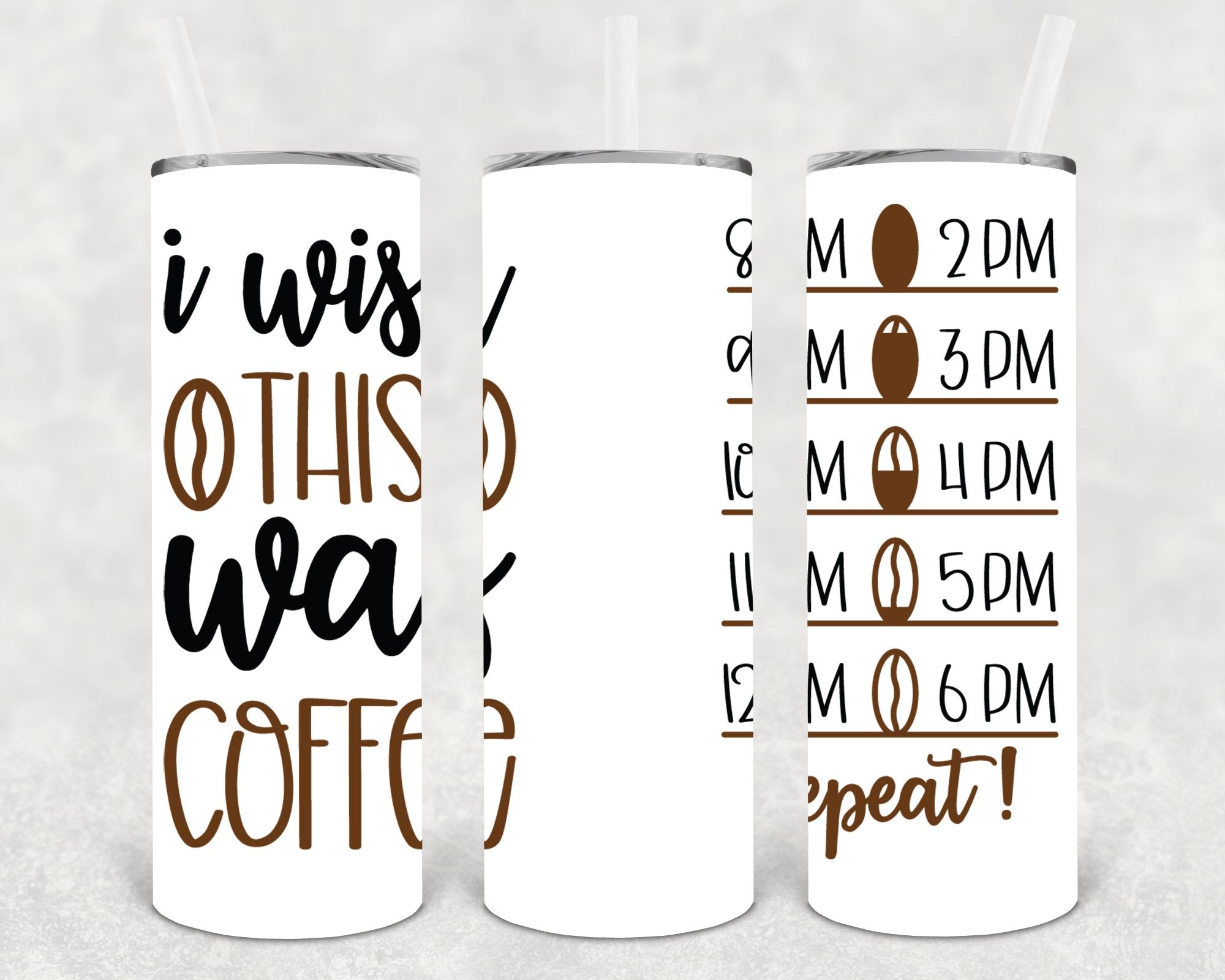 I Wish This was Coffee 20 oz Skinny Tumbler