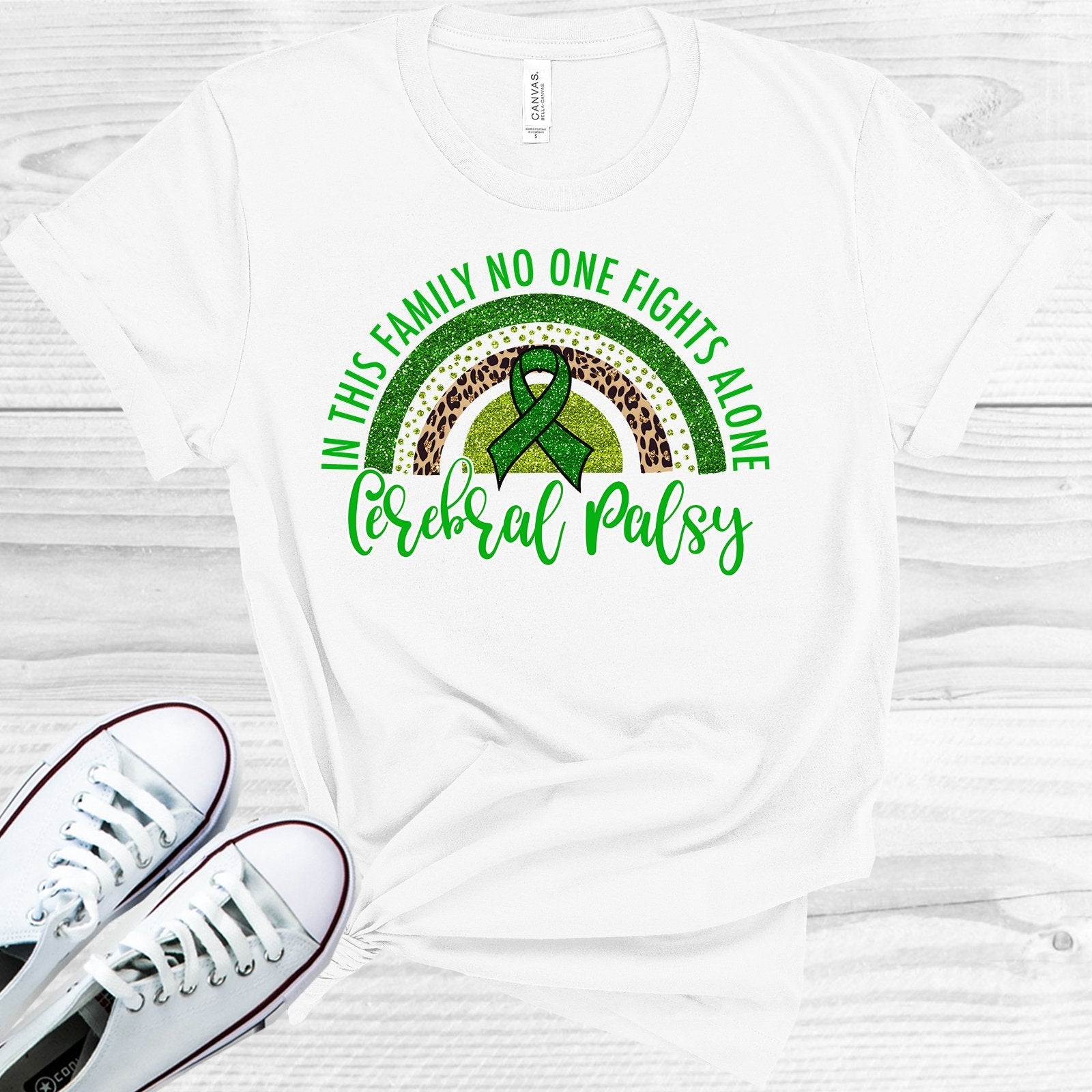 In This Family No One Fights Alone Cerebral Palsy Graphic Tee