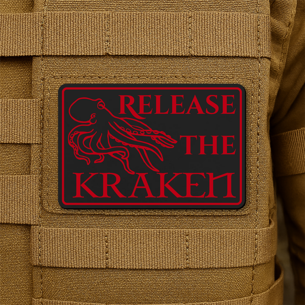 Release The Kraken Funny Nautical Morale Patch 2"x3" Hook & Loop | Made in USA