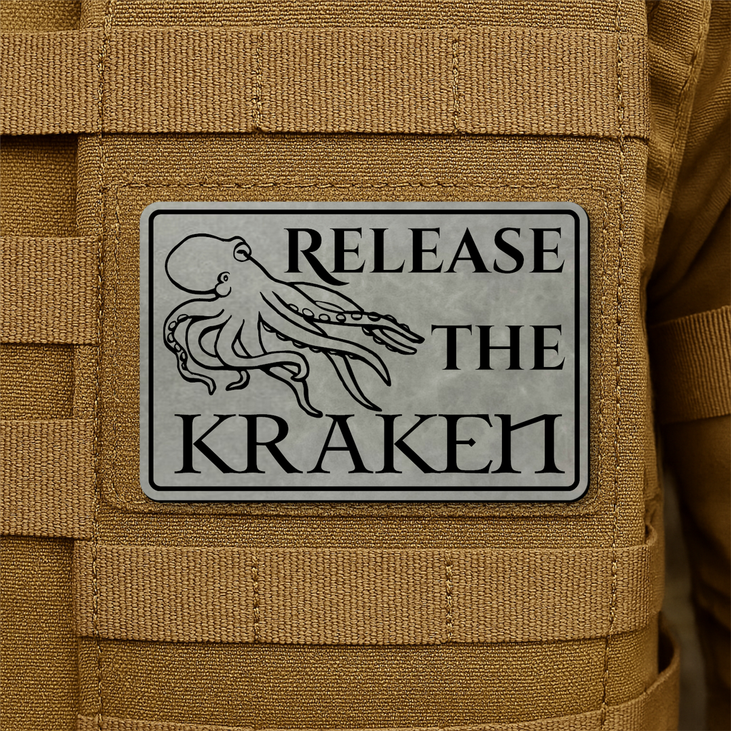 Release The Kraken Funny Nautical Morale Patch 2"x3" Hook & Loop | Made in USA