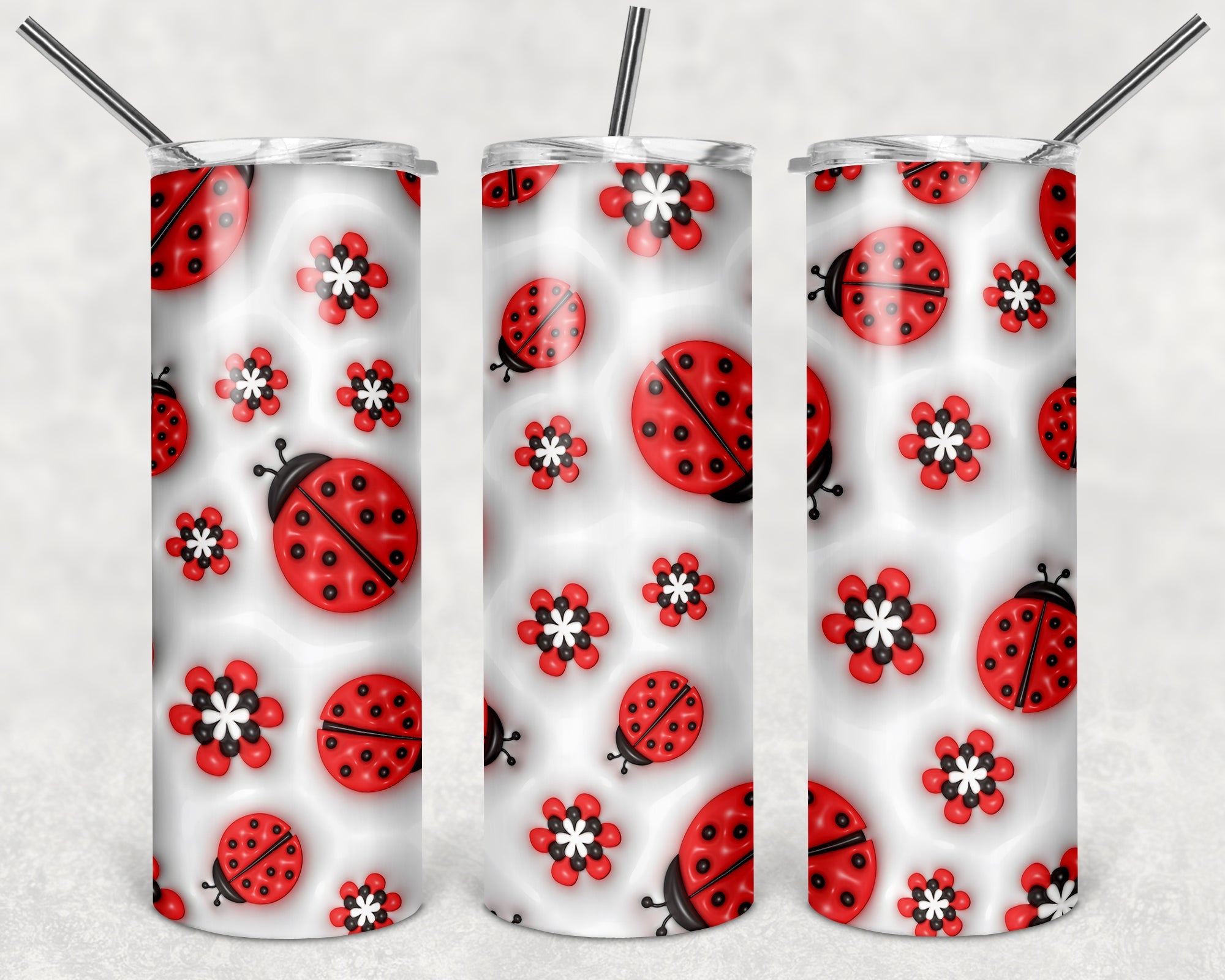 Ladybug Puffy 20 oz Skinny Tumbler