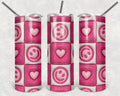 Happy Checkerboard Puffy 20 oz Skinny Tumbler