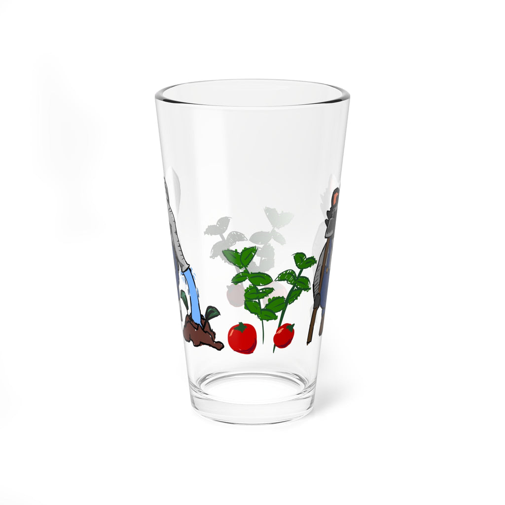 Farmer Raccoon & Elephant 16oz glass