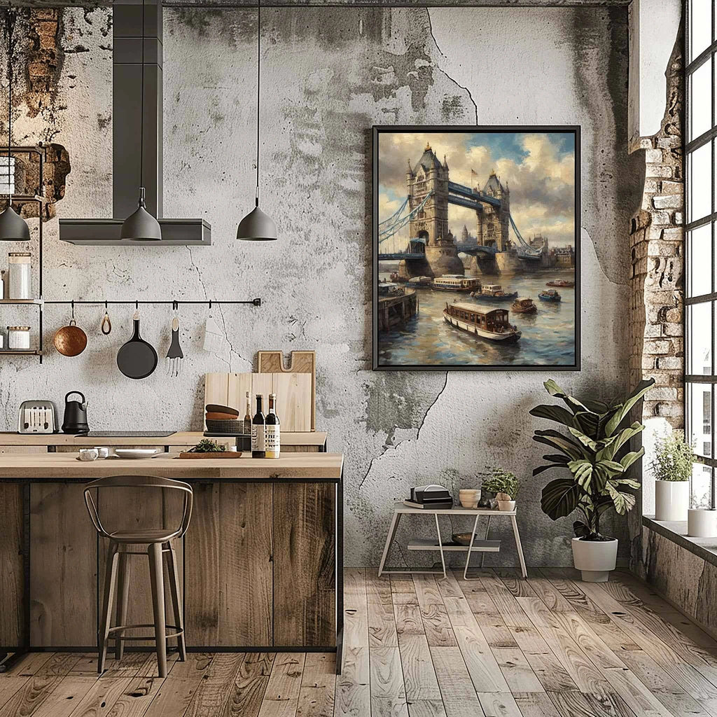 Tower Bridge Grandeur: Iconic London River Crossing Oil Painting