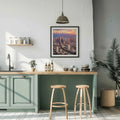 LA Golden Hour: Downtown Los Angeles Skyline & Mountain Sunset Oil Painting