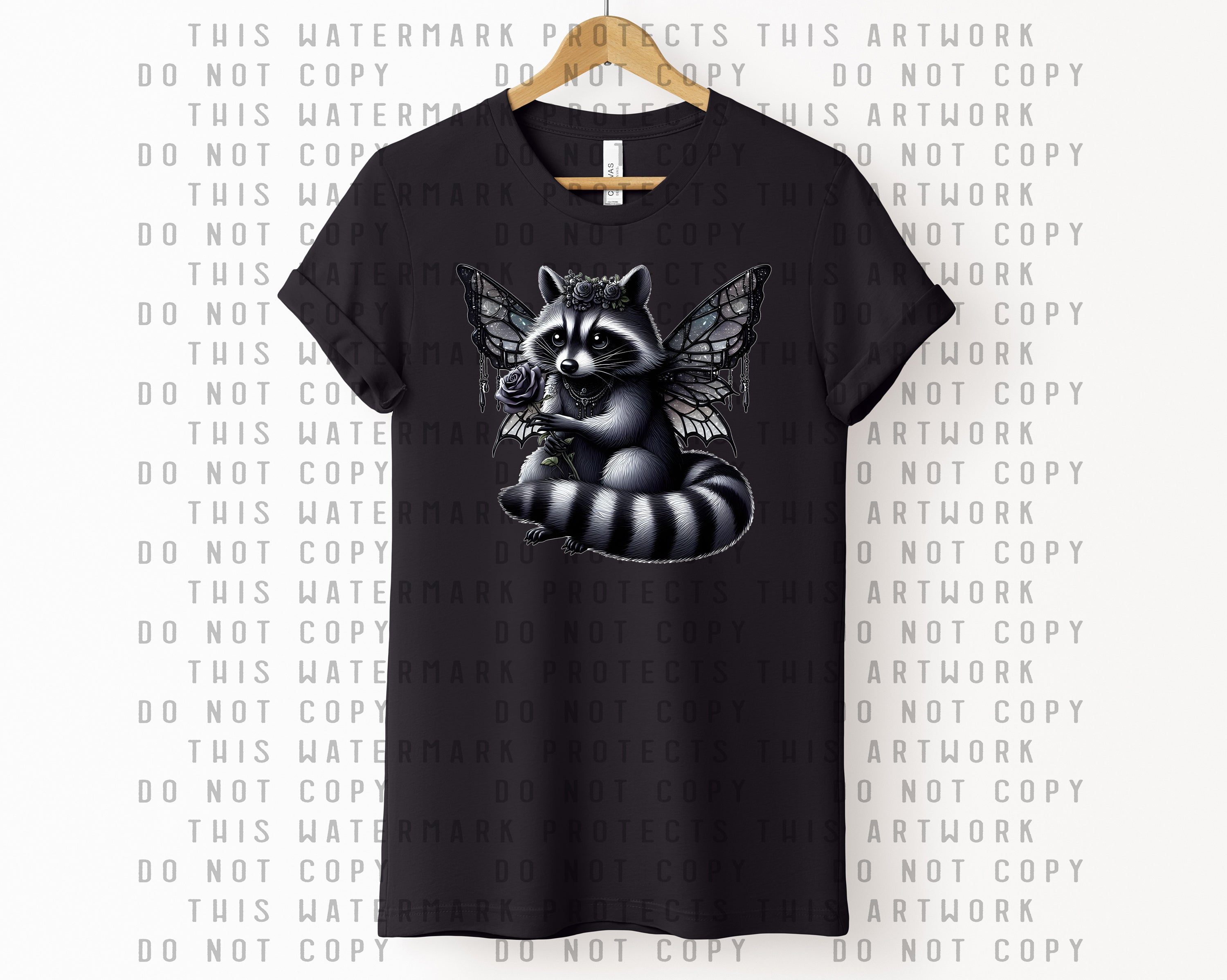Goth Fairy Raccoon Graphic Tee