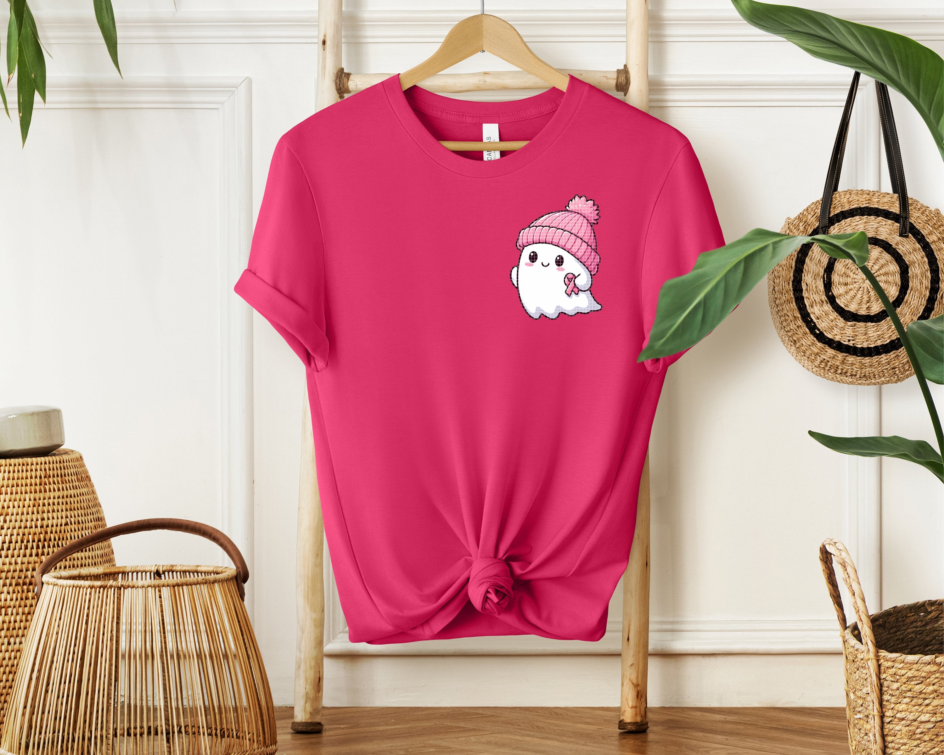 Pink Ribbon Ghost Graphic Tee