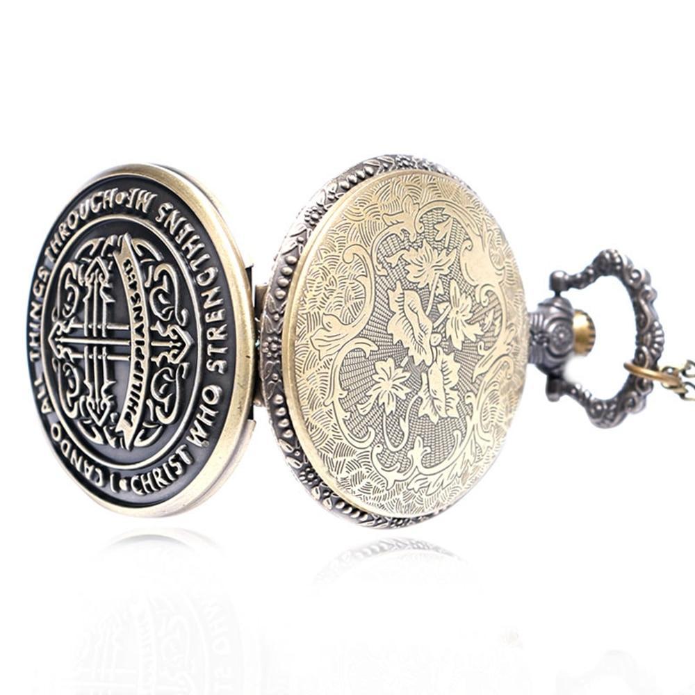 Men's Philippians 4:13 Bronze Vintage Pocket Watch