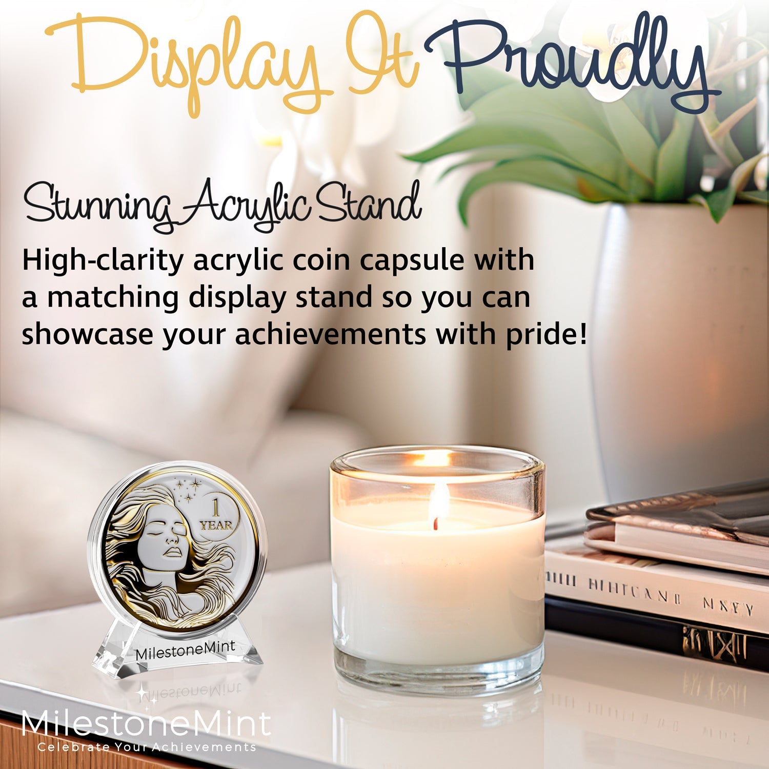 Woman's Serenity Token Sobriety Coin Gift Set - Gold